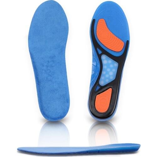 Men Sports Insoles of GEL Arch Support Comfortable for Unisex Flat Foot Running Orthopedic Shock Absorption Adult Insoles