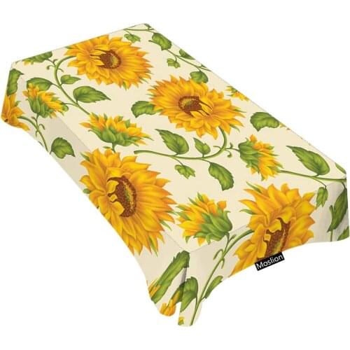 Beautiful Yellow Sunflower Art Tablecloth Table Cover for Dining