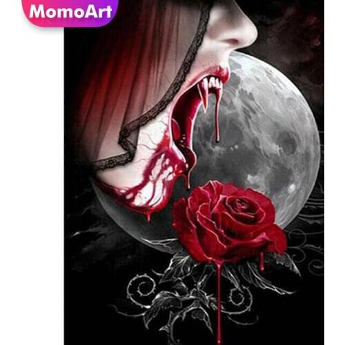 MomoArt DIY Diamond Painting Flower Rhinestones Diamond Mosaic Woman Cross Stitch Set Embroidery Cartoon New Arrival Home Decor