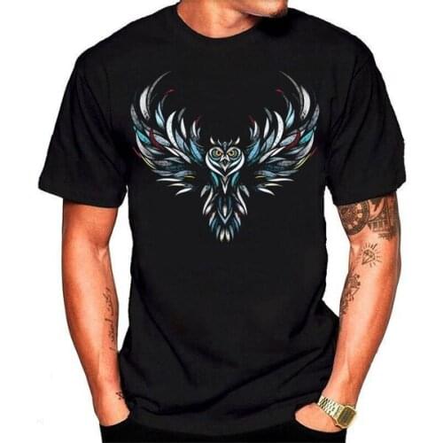 Mens Rising Owl T Shirts 2020 Summer Cotton Solid T-Shirt For Adult Brand Clothing Plus Size Mens T-shirt Ideal Christmas Gift