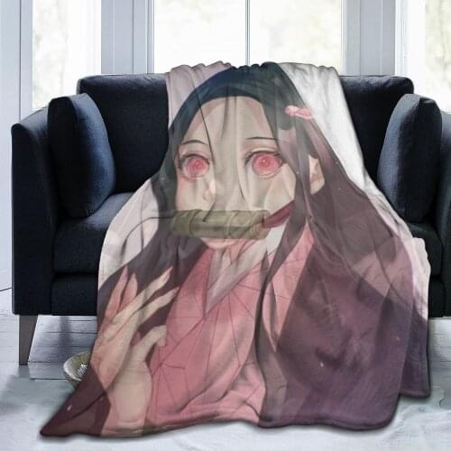 Ghost blade soft warm 3D printed Plush flannel blanket sofa bed sheet childrens and adult bedroom decoration