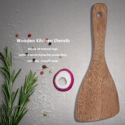 Natural Wenge Wooden Oil Spoon Eco-friendly Square Spatula Cooking Utensils Mahogany for Household Kitchen Decoration