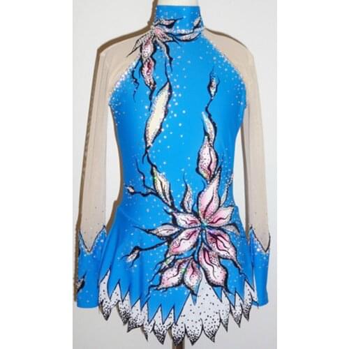 2017 New Ballroom Dance Competition Dresses Lace Nylon Dragonfly Artistic Gymnastics Clothing High Quality Ice Skating Dress