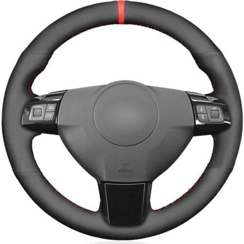 Hand-stitched Black Suede Car Steering Wheel Cover for Opel Astra H Signum Vectra C Vauxhall Signum Vectra C Holden