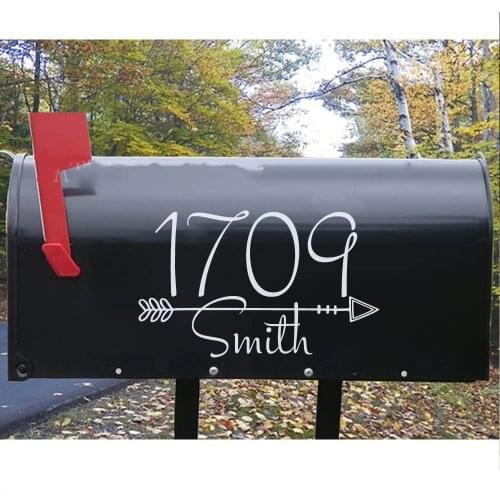 3 X Modern House Numbers Mailbox Decals Personalized Family Name Decals Address Sign Front Door Decor