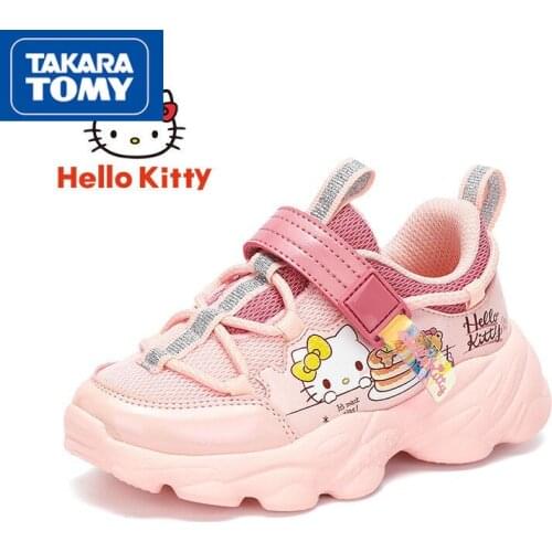 TAKARA TOMY Fashion cute cartoon Hello Kitty flat shoes simple and comfortable non-slip breathable childrens casual shoes