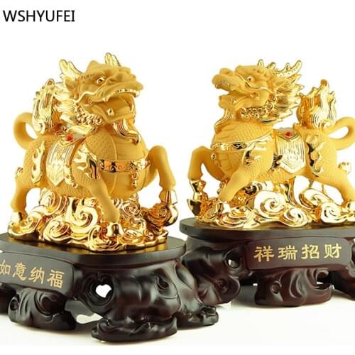 Traditional Resin Animal Model Feng Shui Ornaments Living Room Wine Cabinet Lucky Fortune Decoration Shop Opening Decor Gifts