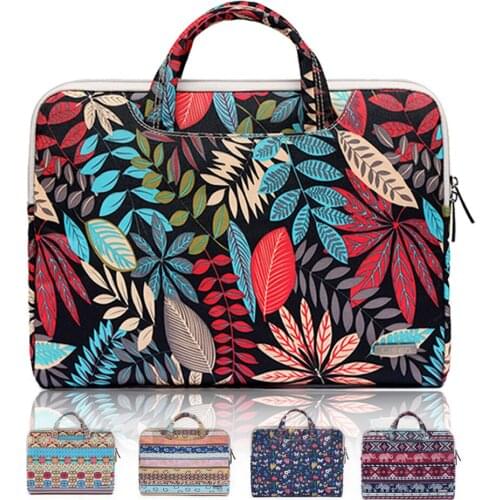 Forest Series Pattern Water-resistant 11/13 /15.6 inch Canvas laptop sleeve with pocket for 15.6 inch laptop case macbook air