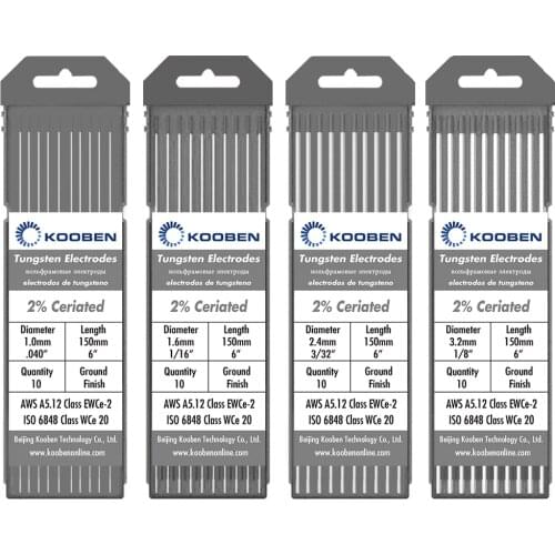 WC20 Tungsten Electrodes 1.0 1.6 2.4 3.2mm Grey Tig Welding Tungsten Electrodes