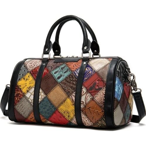 MAHEU Genuine Leather Women Handbags Ins kroea fashion patchwork handbags colorful Bohemia style women totes ladies hand bag