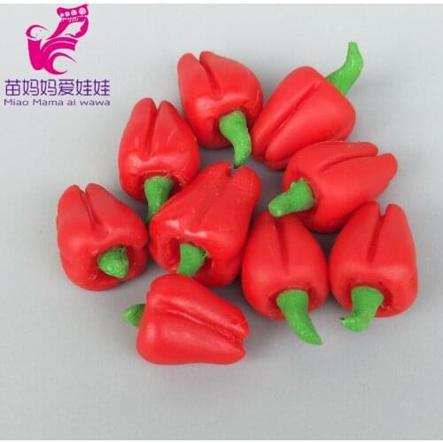 1:12 scale mini red pepper Fruits vegetables store aceessories ob11 bjd barbie blythe dollhouse diy supermarket Scene Decoration