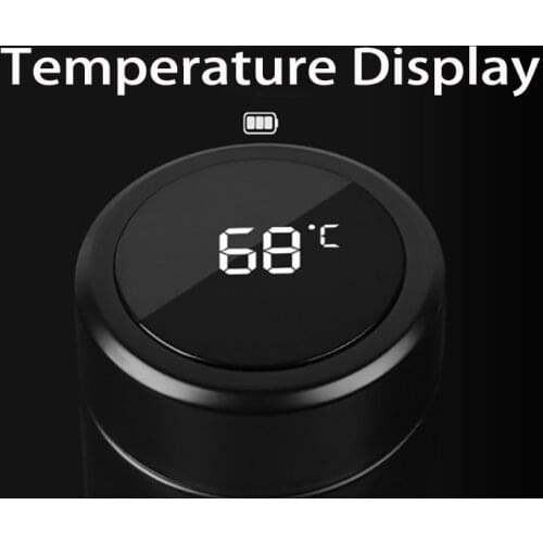 1Pc 500ml Intelligent Thermos Cup Stainless Steel Coffee Bottle Temperature Display Vacuum Water Flask Coffee Mug