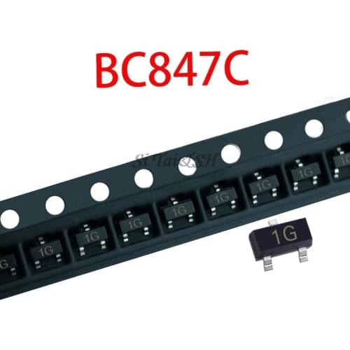 100pcs/lot BC847C SOT-23 BC847 847C SOT SMD SOT-23 1G