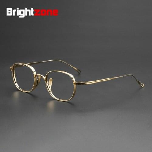 2021 Pure Titanium Optical Brillen Men Full Round Titanium Glass Frame Myopia Eye Glasses Eyeglasses Gafas Eyewear Vintage Optik