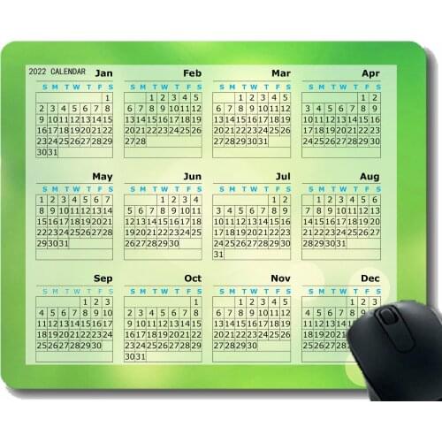 2022 Calendar Mouse Pad,Light Flower Tendrils Form Anti Slip Rubber Mousepads