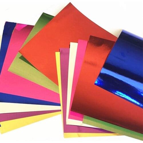 28Pcs Clip Art Album Card Colorful Waterproof Mirror Paper DIY Craft Paper Exercise Brain Craft Decoration
