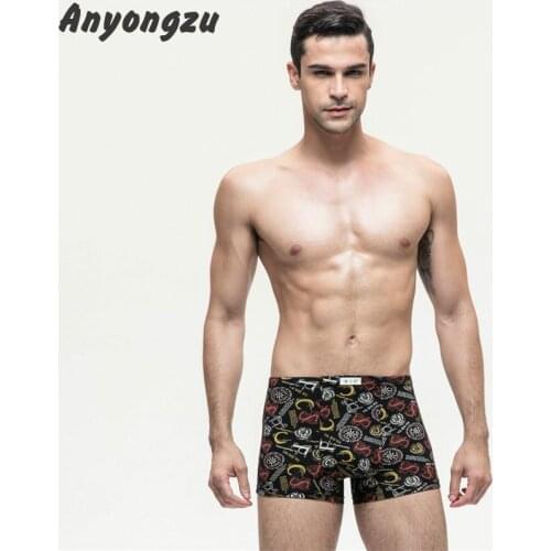 4psc/lot Healthy Skin-friendly Breathable Modal Men Underwear Plus-size 4XL/5XL Printing Boxers Elastic Non-trace Shorts