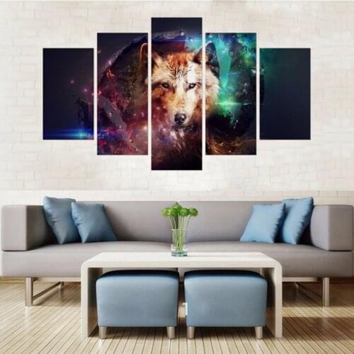 5 pcs/set Diamond Embroidery home decor square Diamond painting animal mosaic picture abstract wolf wall art handwork gift W986