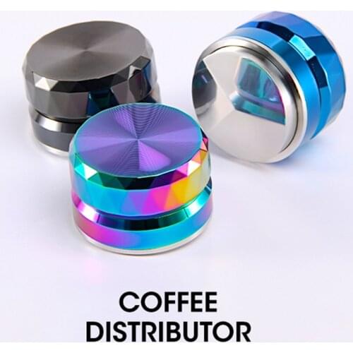 58.35mm Coffee Tamper Distributor Adjustable Fan Base Handle Espresso Powder Hammer Coffee Accessories Barista Cafe Tools