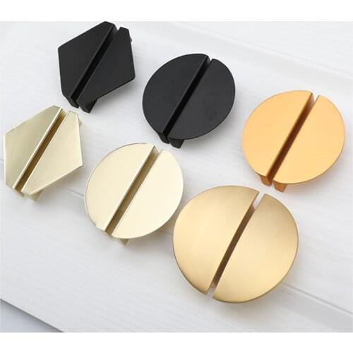 American Hidden Cabinet Handles Black Gold Aluminum Alloy Kitchen Cupboard Pulls Drawer Knob Door Furniture Handle Hardware