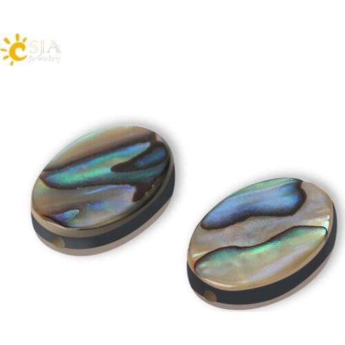 CSJA 15MM Natural Abalone Shell Round Beads for Jewelry Making No Hole Accessories Semi-finished Women DIY Handmade Craft G724