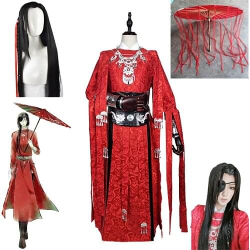 Tian guan ci fu Desperate ghost king Hua cheng Cosplay Black Long Cosplay Costmes with cloak all set Halloween party costume
