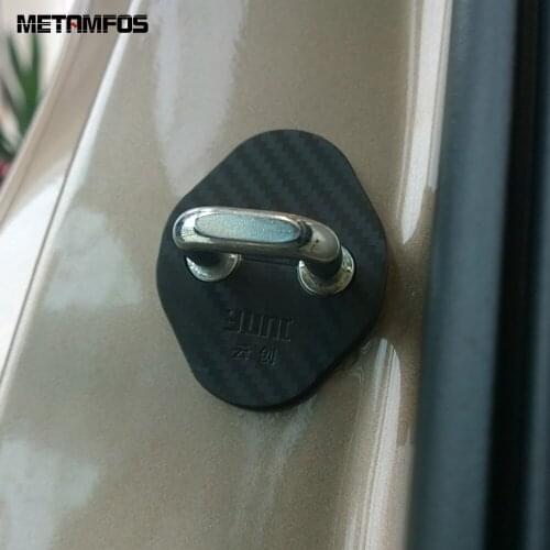 For Kia Rio 2011 2012 2013 2014 2015 2016 Carbon Fiber Door Lock Cover Trim Waterproof Antirust Decoration Cap Car Accessories