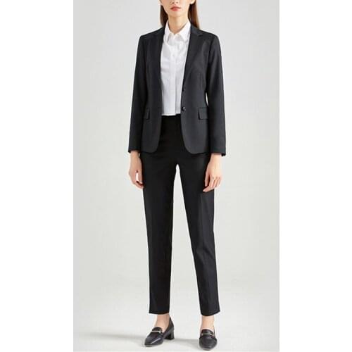 Elegant pant suit women slim womens two pieces set blazer and pants business casual for office ladies work women pantsuits