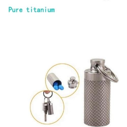 Pure titanium sealed storage bottle hypoallergenic health care kits household outdoor portable titanium alloy waterproof tank