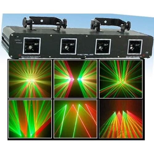 Hot sale Professional 4 Lens RG 600mW RG DMX Stage laser light Scan DJ Dance Party Flash Show Disco christmas laser projector