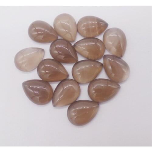 100Pcs 18x13x6mm Brown And Gray Agate Teardrop Cab Cabochon For DIY Jewelry Making Necklace Accessories Boutique Gift
