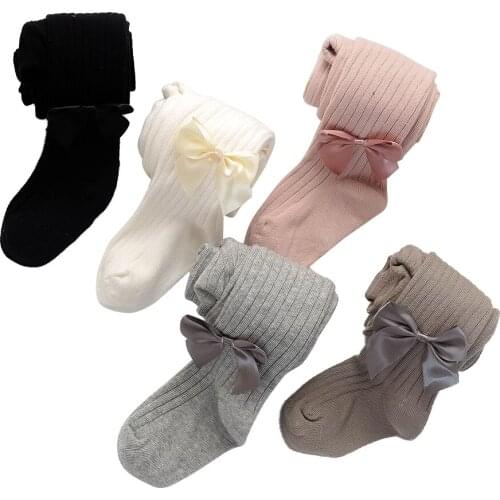 Kids Girls Cute Bowknot Pantyhose Kids Baby Girls Fashion Cute Warm Non-Slip Tights For Party Daily Wear