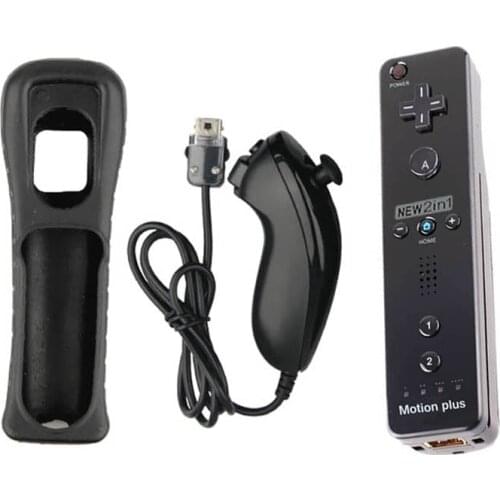 For Nintend Wii 2 in 1 Set Remote Gamepad Controller With Motion Plus Bluetooth Wireless Remote Controle For Wii Nunchuck Joypad