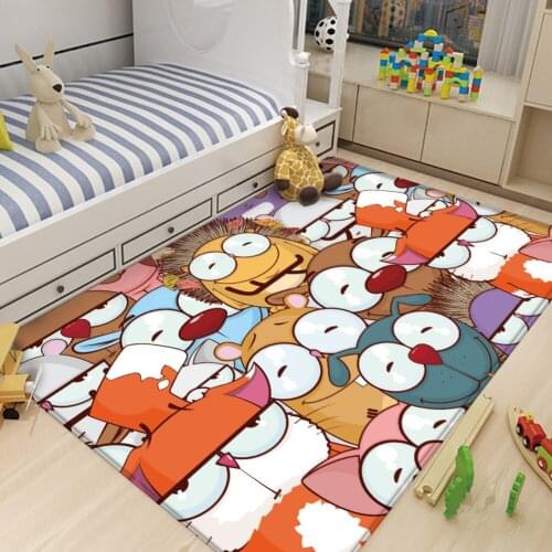 Tapis Salon Modern Flannel Carpets for Palor Bedroom LivingRoom Rug Cartoon Cute Kid Carpet Animal Printed Child Playing Blanket