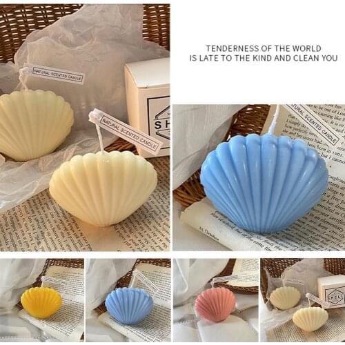 Cube Candle Scented Candle Modern Seashell Shape Aromatherapy Props Photo Bubble Desktop Ins Creative Candle Candle Ornamen O6Z4