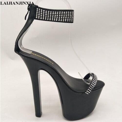LAIJIANJINXIA New Customize 23CM Super High-heeled Sandals Rome Combination Heel Sexy Shoes Pole Dance Shoes Nightclub Shoes
