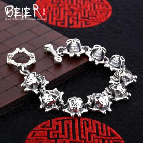 Punk skull hand chain Beier man bracelet link chain SCTYL0124