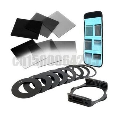 6pcs ND2 ND4 ND8 Gradual ND2 4 8 Filter Set + 9pcs Ring Adapter for Cokin P+ filter holder +6 slots filter case For Cokin