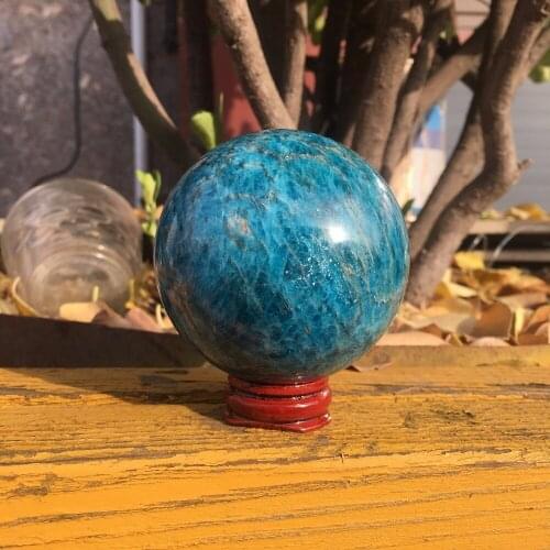 Natural blue apatite stone sphere crystal reiki healing ball