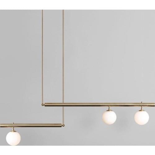 Nordic minimalist designer creative personality soft decoration model room Cafe art line decorative glass chandelier