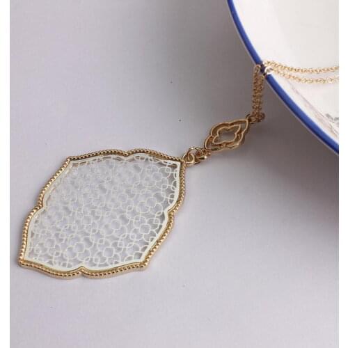 ZWPON 2020 New Long Chain Cutout Heart Motif Morocco Pendant Necklace for Women Fashion Fall Gold Long Sweater Chain Necklace