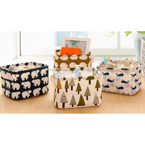 New Arrive Desk Storage Box Holder Jewelry Cosmetic Stationery Organizer Case Linen