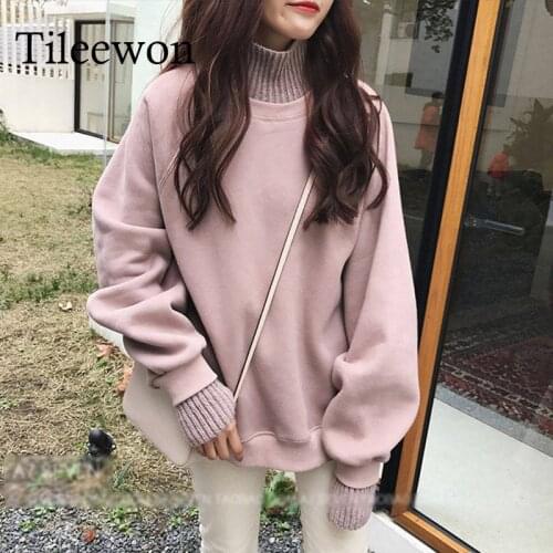 New Pink Girls Cute Spring Sweater Women Fashion Casual Lovely Solid Sweater Black Vintage Loose Long Sleeve Pullover Sweaters