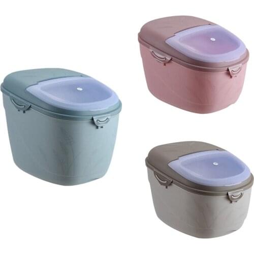 Plastic Moisture-Proof Cat Food Dog Food Insect-Proof Rice Storage Box 10KG Kitchen Sealed Rice Bucket Household