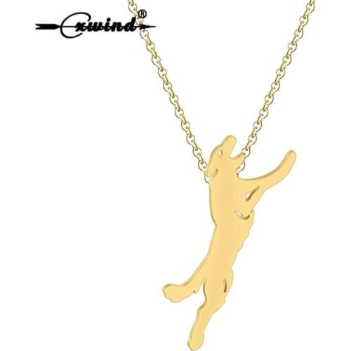 Cxwind Stainless Steel Dog Tag German Shepherd Necklaces Charms Pendant Necklace for Dog Owner Women Men Animal Jewelry Pet Gift