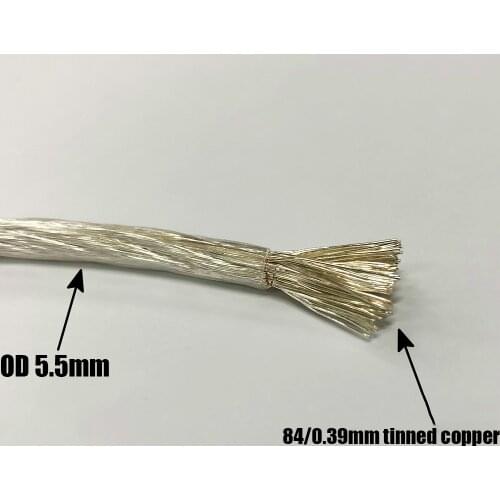 Silver-plated cable Single core 84 strands 0.39mm Telflon aviation wire AF250 10mm2 compensation wires speaker cable
