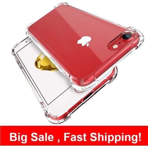 Phone Case for IPhone 6 7 8 Plus X XR XS Max Silicone Shockproof Case Transparent Protection Back Cover 6s 5 se Shockproof Case