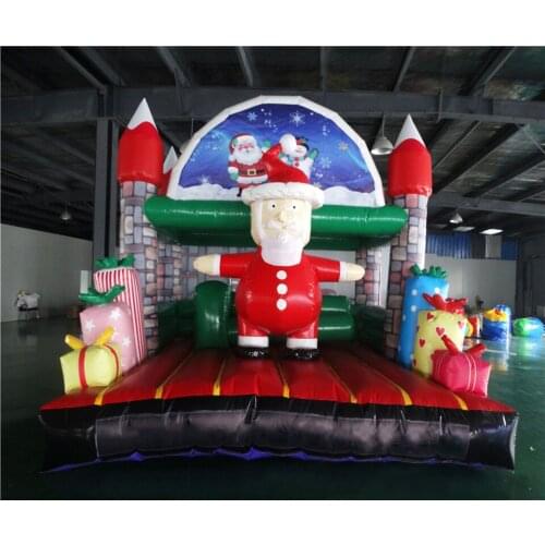 Christmas Topic X'mas Santa Claus Customized PVC Material inflatable bouncer castle trampoline jumping house with slide