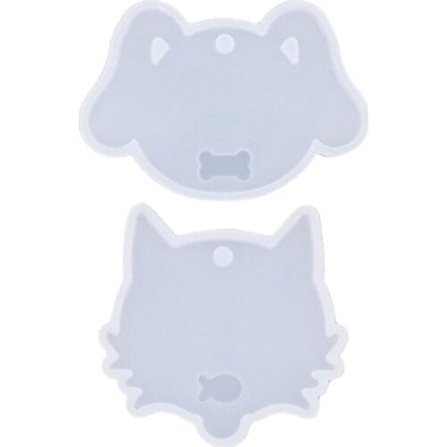 Crystal Epoxy Resin Mold DIY Cat/Dog Tag Plate Pendant Casting Silicone Mould T4MD