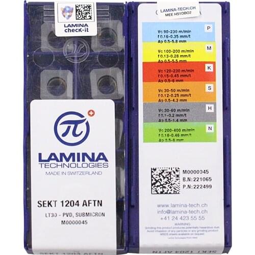 SEKT1204AFTN LT30 100% Original LAMINA carbide insert with the best quality 10pcs/lot free shipping